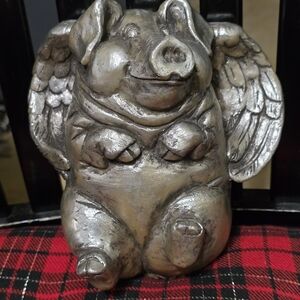 Pig on Back Angel Figurine Artist Signe/dated